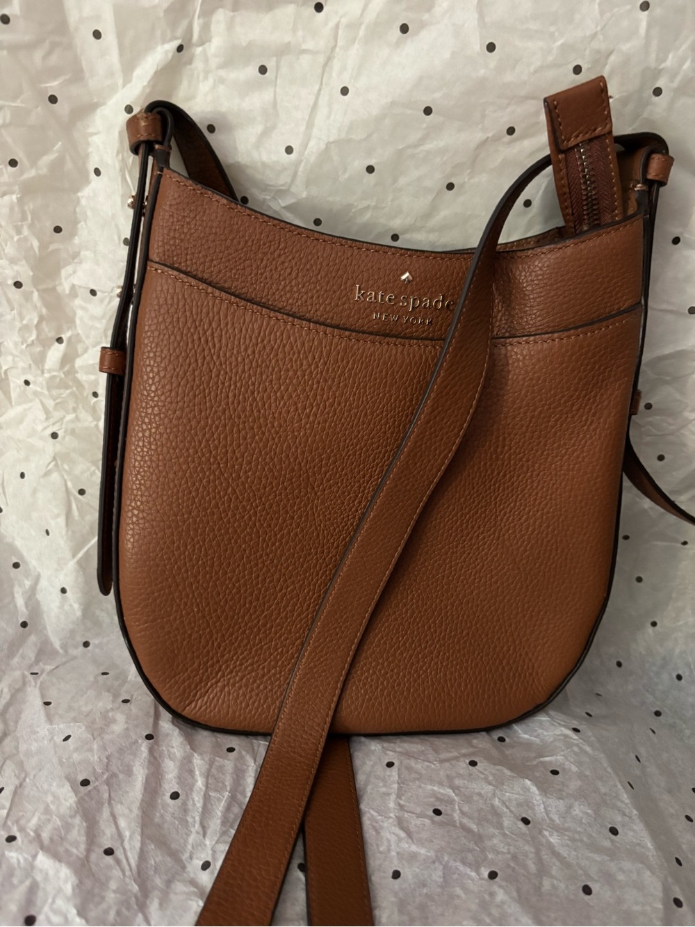 kate spade Brown Pebbled Leather Crossbody Bag